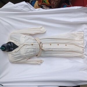 Vintage 1970's Studio 1, Cream, Shirt Dress, Sz 10